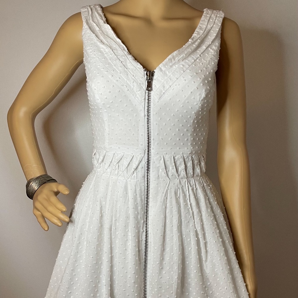 ❌ SOLD! Topshop white zipper up skater dress - Picture 1 of 14